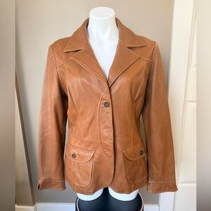 Danier Women's Brown Leather Jacket/Blazer